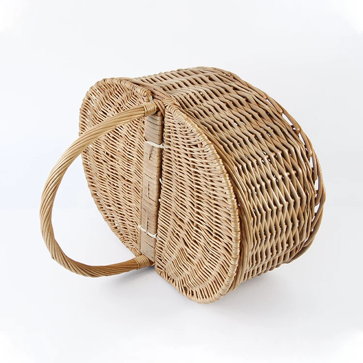 Factory Outlet Cheap Wicker Picnic Basket picnic basket with lid Braided Oval Picnic Basket