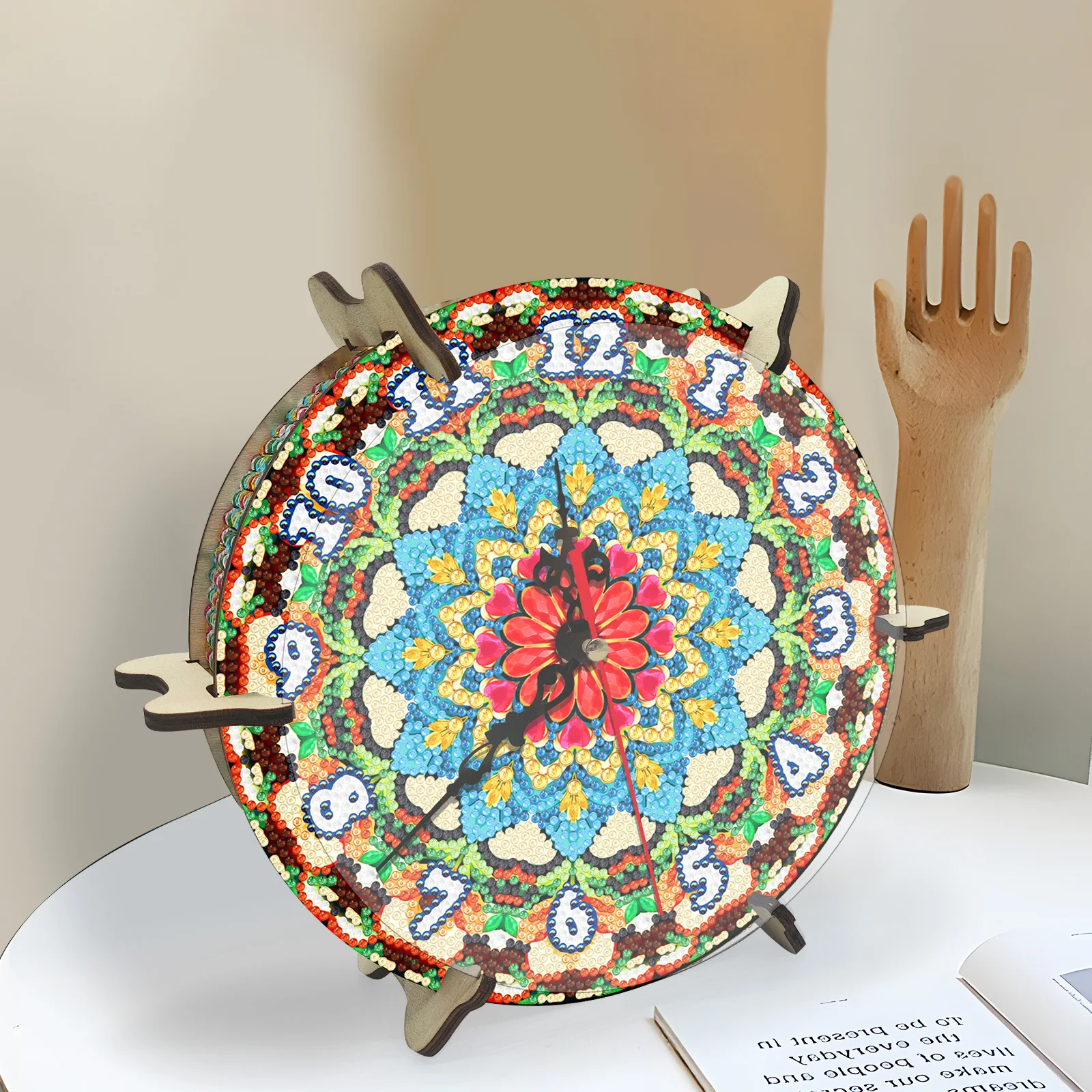 Mandala Bohemian Clocks Rhinestone Arts Craft Diamond Paintings by Number Kits for Adults