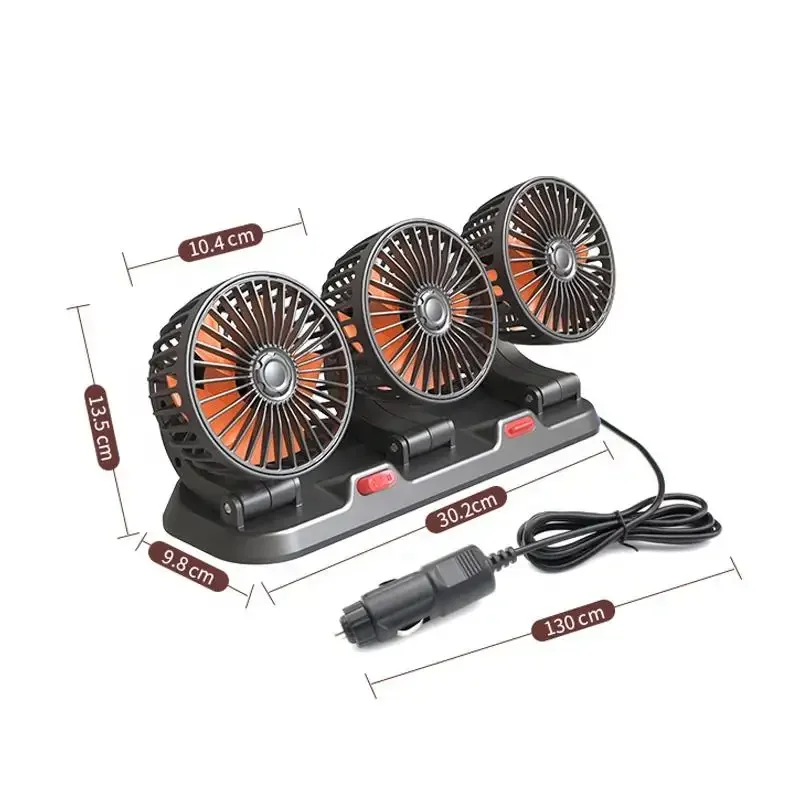 Car Three heads  fan 12/24V usb automotive ventilation fan blower Adjust the direction 360 degrees Silent turbofan Strong wind