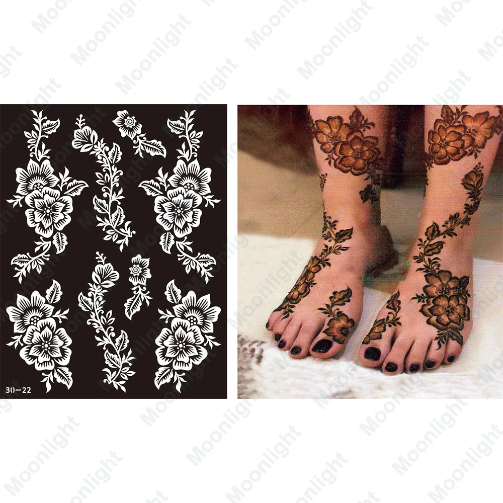 Custom Temporary Henna Tattoo Stencil for Flower Drawing Making Henna Tatoo Stencil Fullhand Henna Stencils Sticker No- Toxic