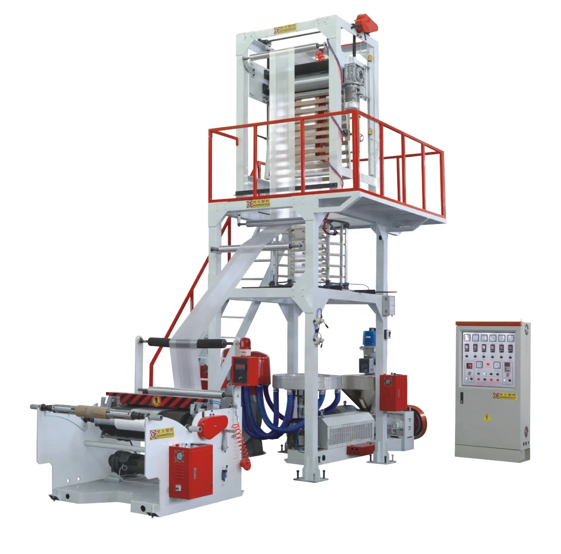 Hot sale automatic pe film strtch film blowing machine, pvc extruder