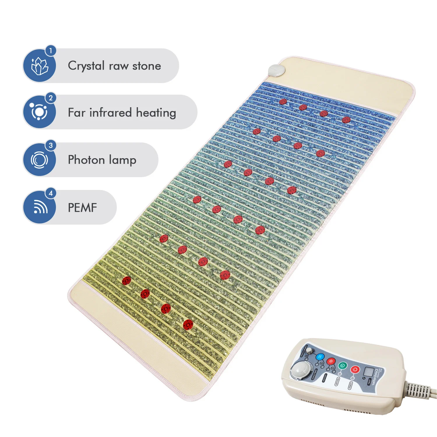 Massage Amethyst Gem Crystal Heating Stone Mattress Pemf Red Light Photon Health Beauty Therapy Healthcare Colorful Mattress