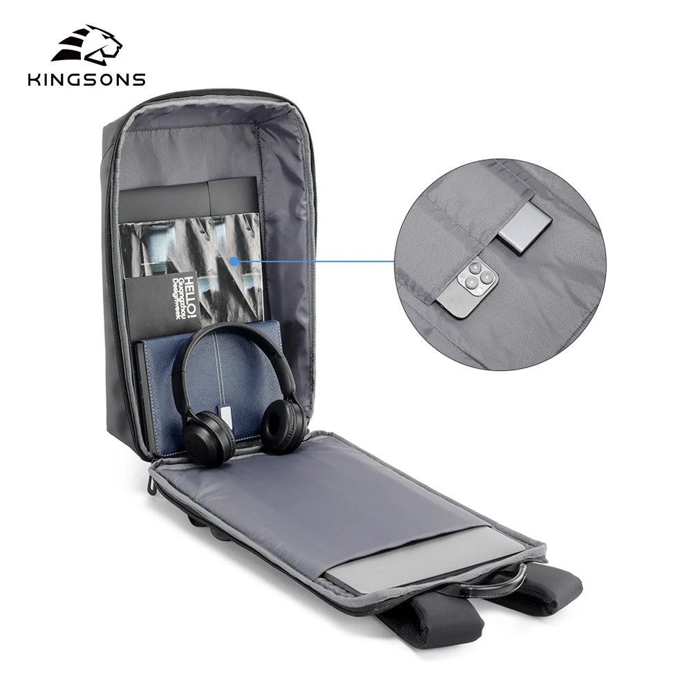Kingsons NEW waterproof laptop backpacks school bags office computer bag for 15.6 inch laptop men business travel commute