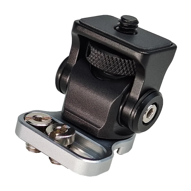 Vlogger Monitor Mount Adapter with Cold Shoe Ball head Monitor Bracket Mic Holder 1/4 Screw