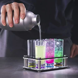 Modern design vodka shot glass with colored bottom tequila shot glass