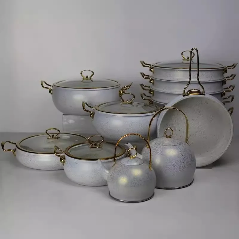 Granite Pots and Pans Set Kitchen Cookware Sets Dishwasher Safe Cooking Non Toxic Cookware Non Stick Pots and Pan Set
