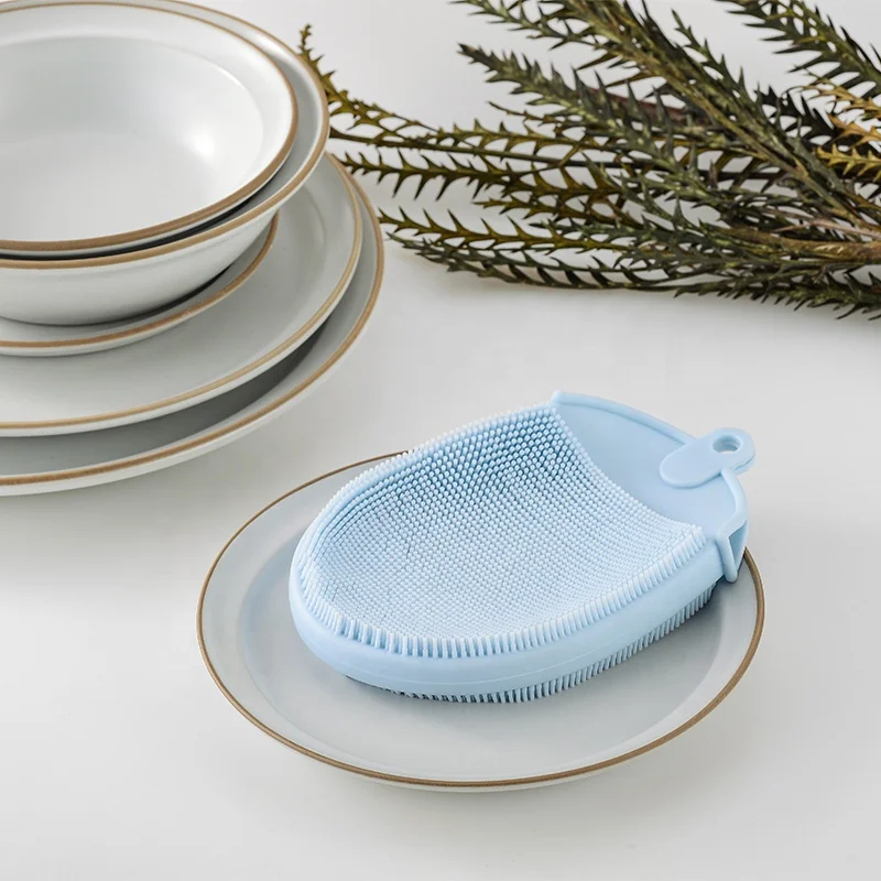 food grade Multiple Silicone Washing Brush Fruit Cleaner Dish Scrubber Silicone Sponge For Home
