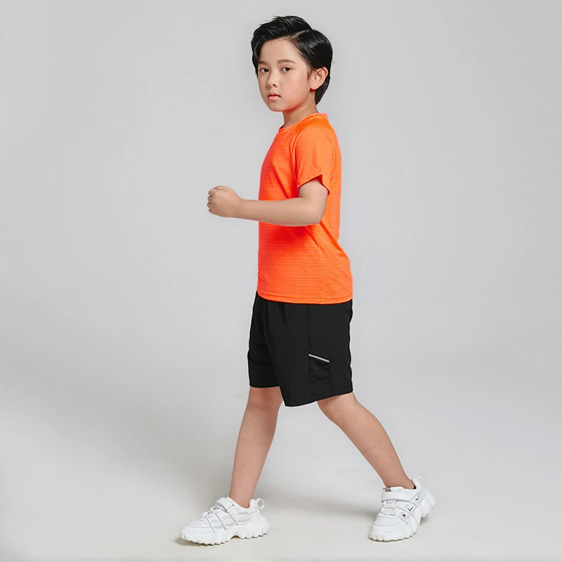 Kids 2 Piece Sets Custom Dry Fit Boys Shirts And Shorts Gym Sport Set Children Summer Clothing