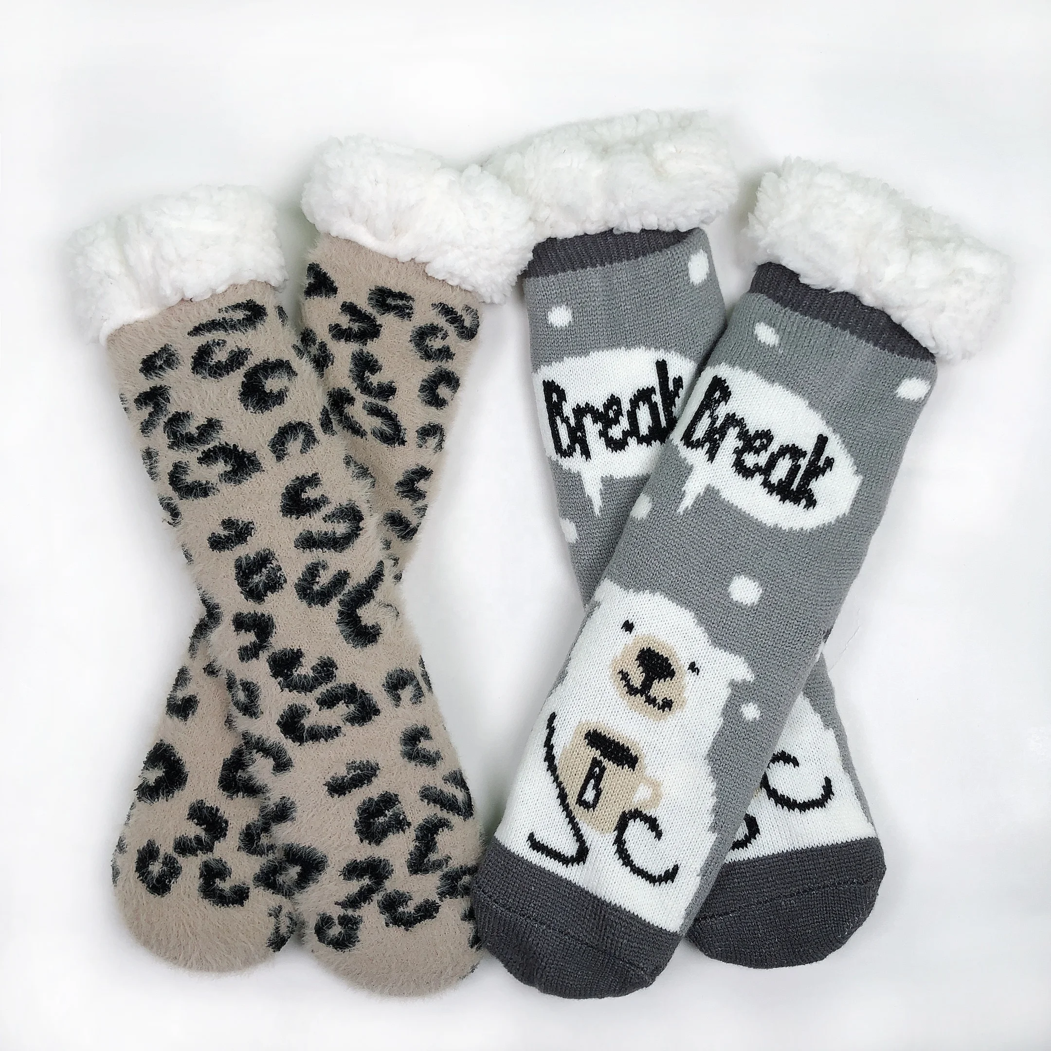 Low price wholesale custom snow socks, cashmere warm socks, non slip warm floor socks