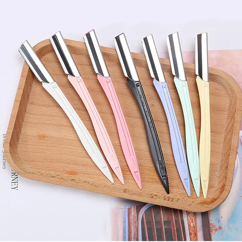 Customized package portable private label eyebrow trimmer razors eyebrow razor and facial razor