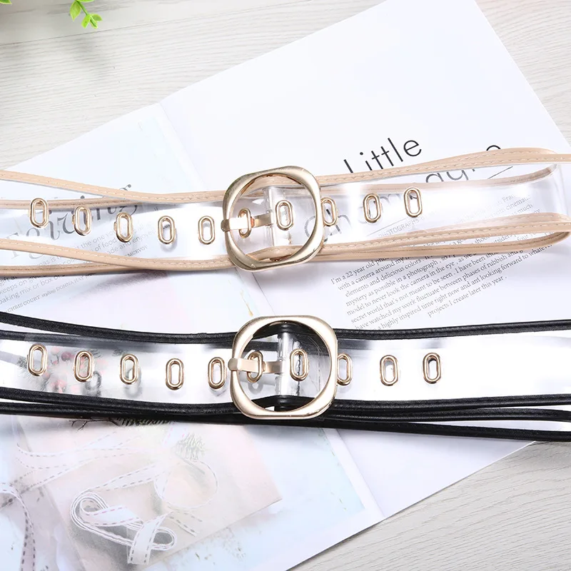 Fashion Clear transparent belts for women 2021 white belt plastic waistband Female ladies
