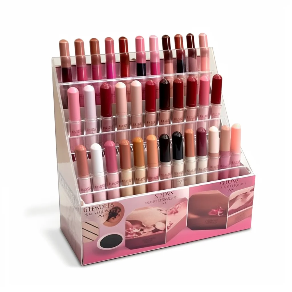 Freely Custom Hole Size Oem Odm High Quality Cardboard Cosmetic Lip Gloss Display Stand Rack