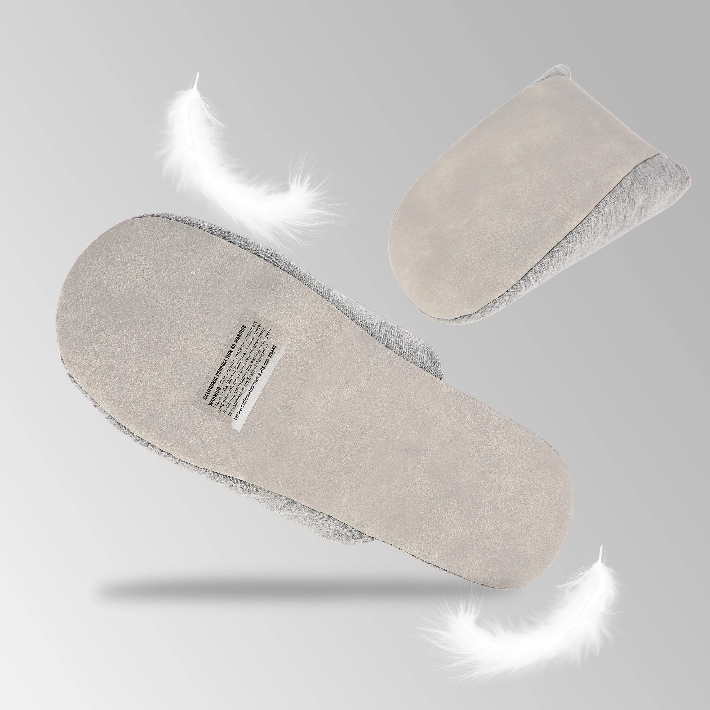 Custom Factories Spa Guest Soft grey Close Toe Cotton Bedroom Unisex Disposable Hotel Slippers