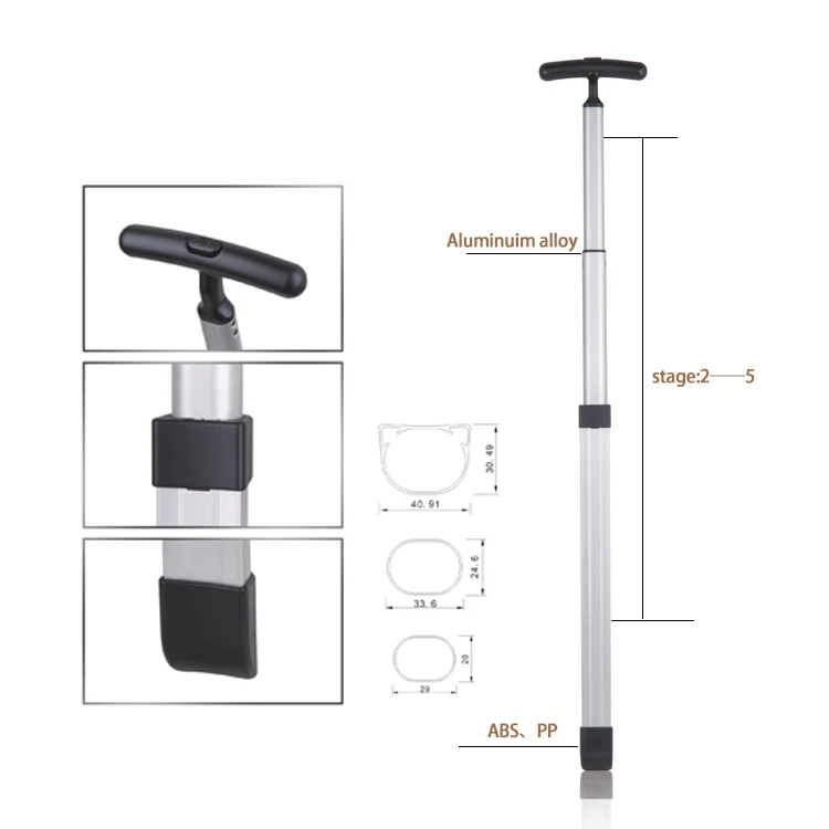 Travel Bag Suitcase Golf Club Shaft Aluminum Customized Retractable Single Luggage Handle Pull Rod Trolley Single Handle
