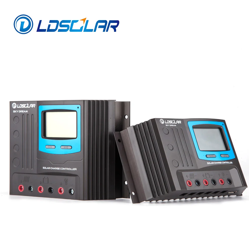 New 10 20 30 40 50 60a Lithium Iron Lifepo4 Battery  12v 24v 48VAuto Dual Usb Pwm Solar Charge Controller
