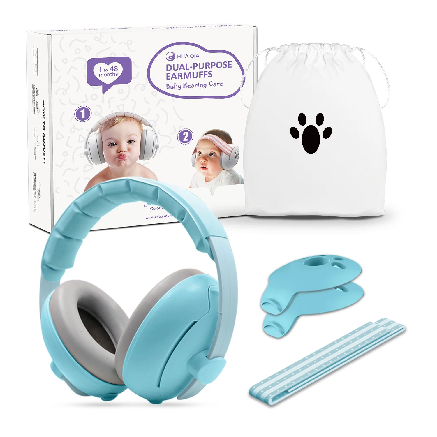 DIY New Design Noise Reduction Ear muff Baby Ear Hearing Protection Children Kids Baby earmuffs for 0-48 months