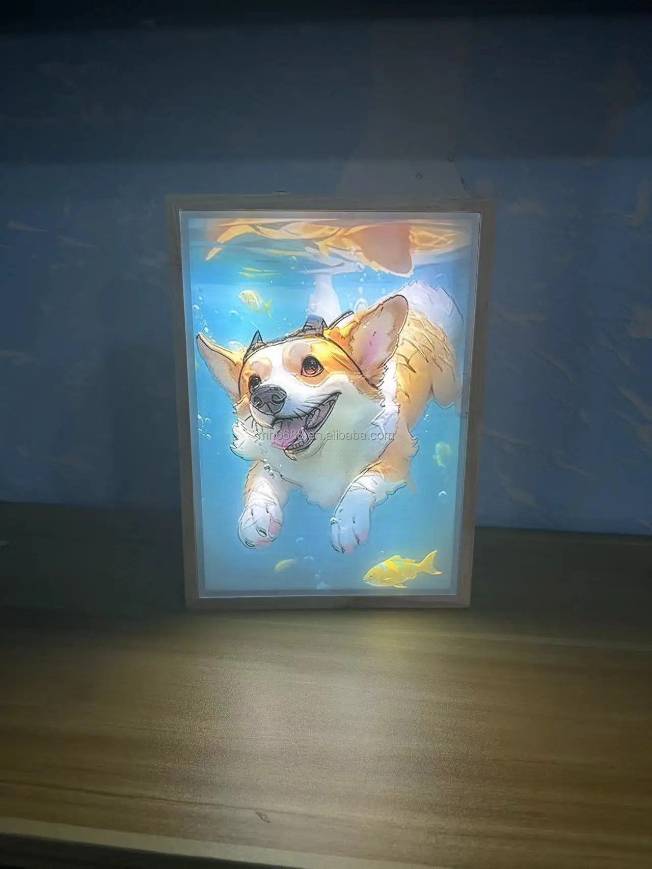 New Design Framed Tabletop Decorative Lamp Night LED Sunlight Beside light Shadow Box Wall Art Painting