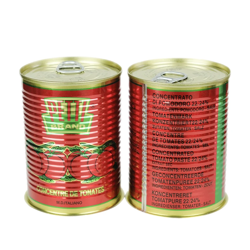 Manufacturer High Quality Tin Tomato Paste canned 70g/400g sachet ketchup supplier for Africa market