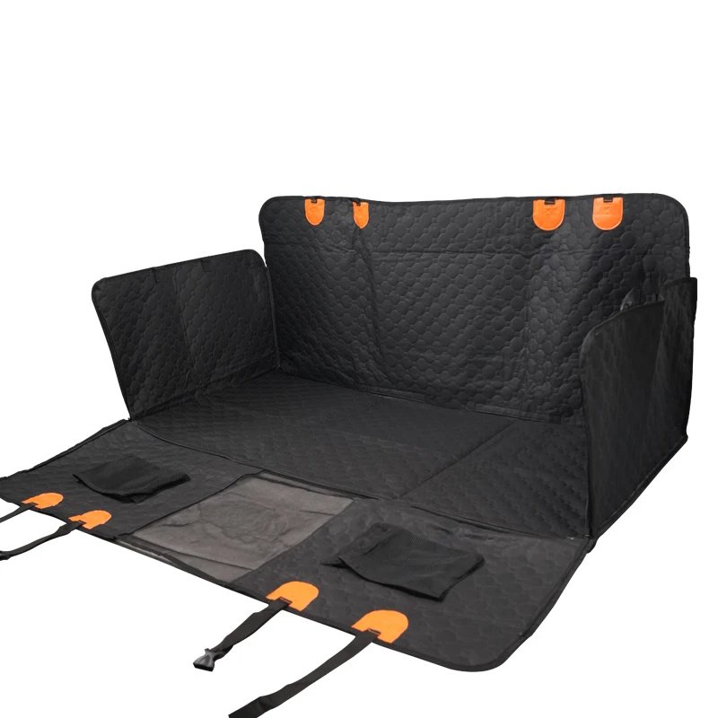 Waterproof Dog Car Seat Covers Large Dog Hammock with Hard Bottom Oxford Solid Pattern Back Seat Extender