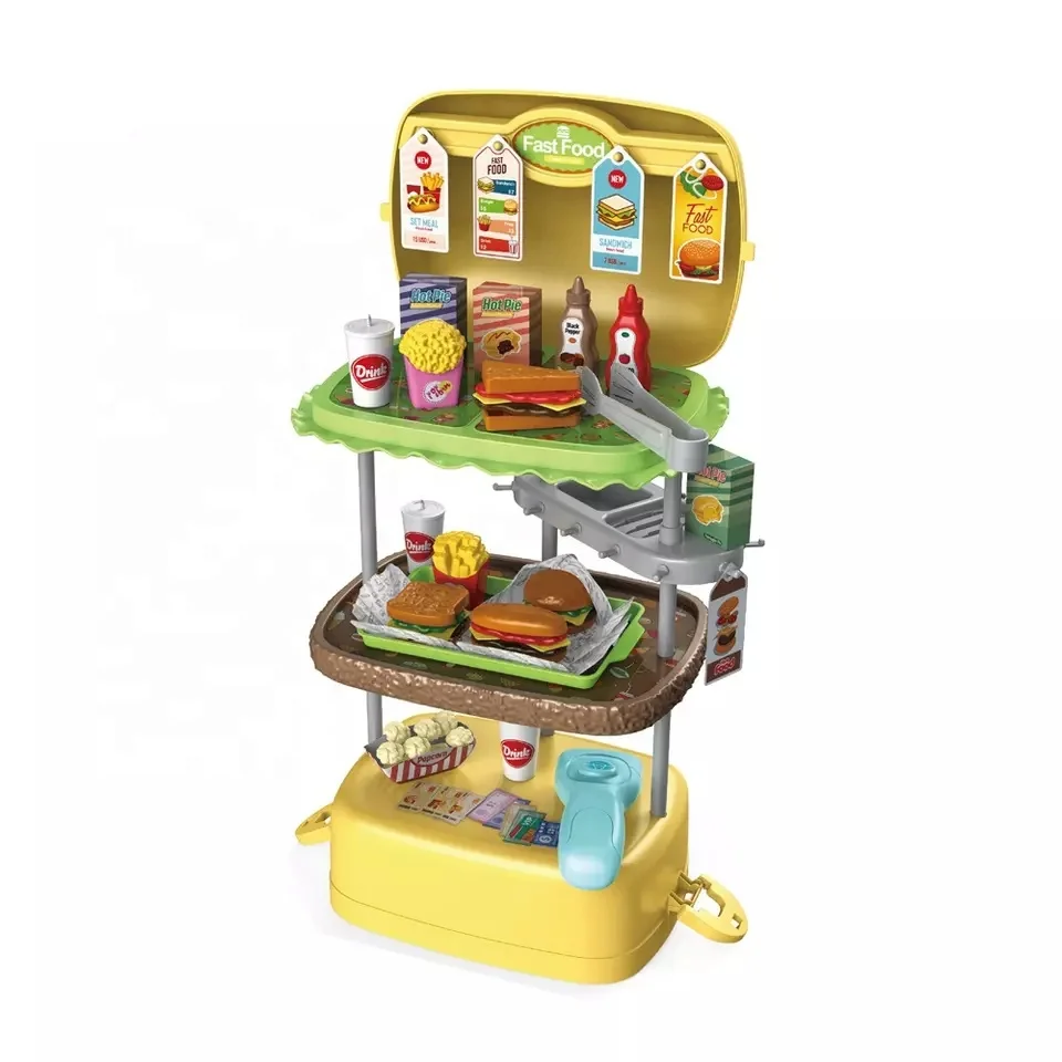 Jinying 3 в 1 игровой дом кухонные игрушки имитация пластиковых гамбургеров магазин детских ролевых фаст-фудов