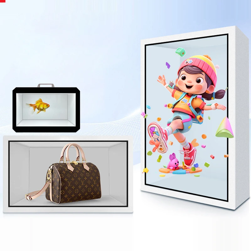 AI Virtual 3D Interactive LED Hologram Cabinet Transparent Indoor Holographic Cabin Screen Equipment Human-Size Holographic Fans