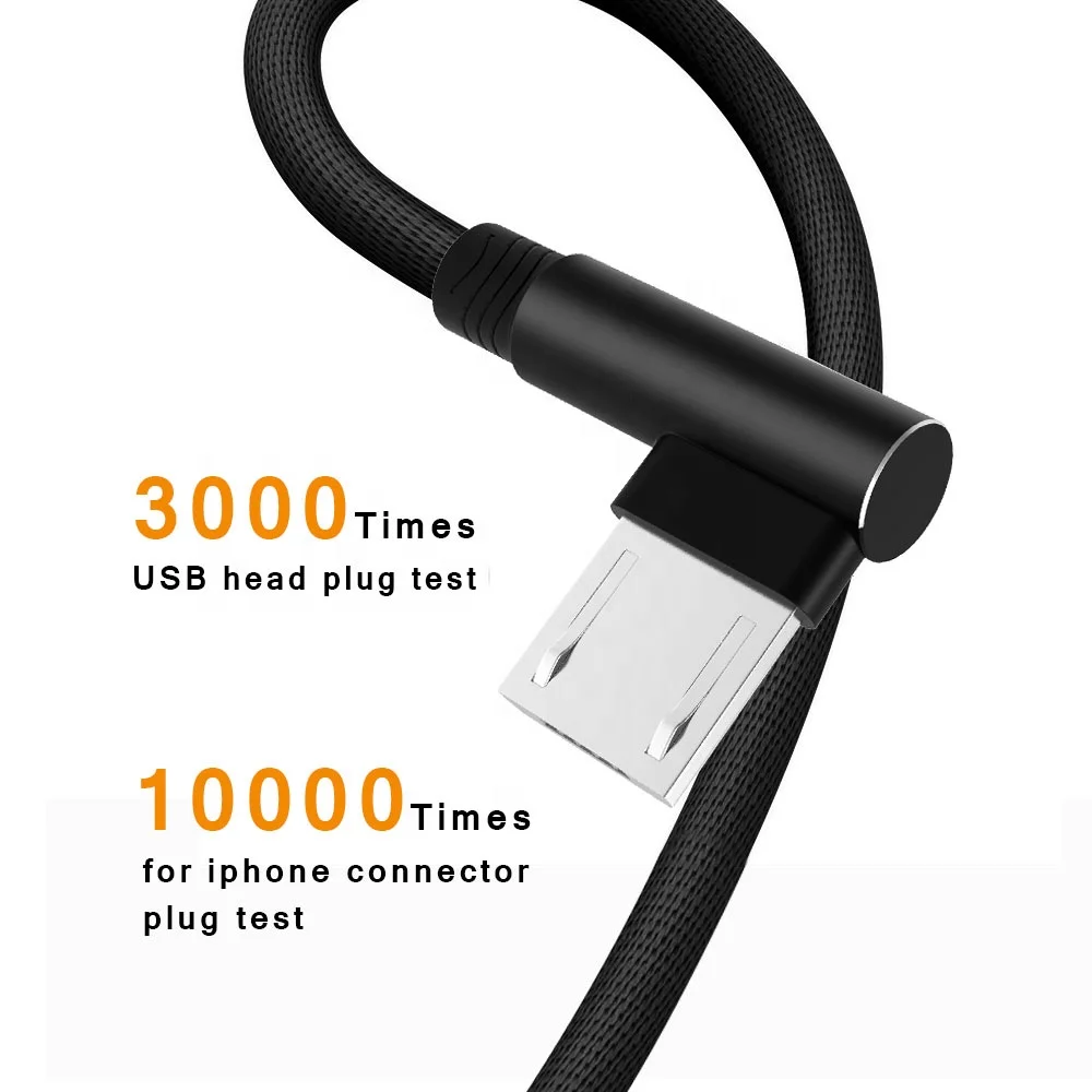 New Product 90 Degree  2.1A USB cable for Micro usb cable fast charging