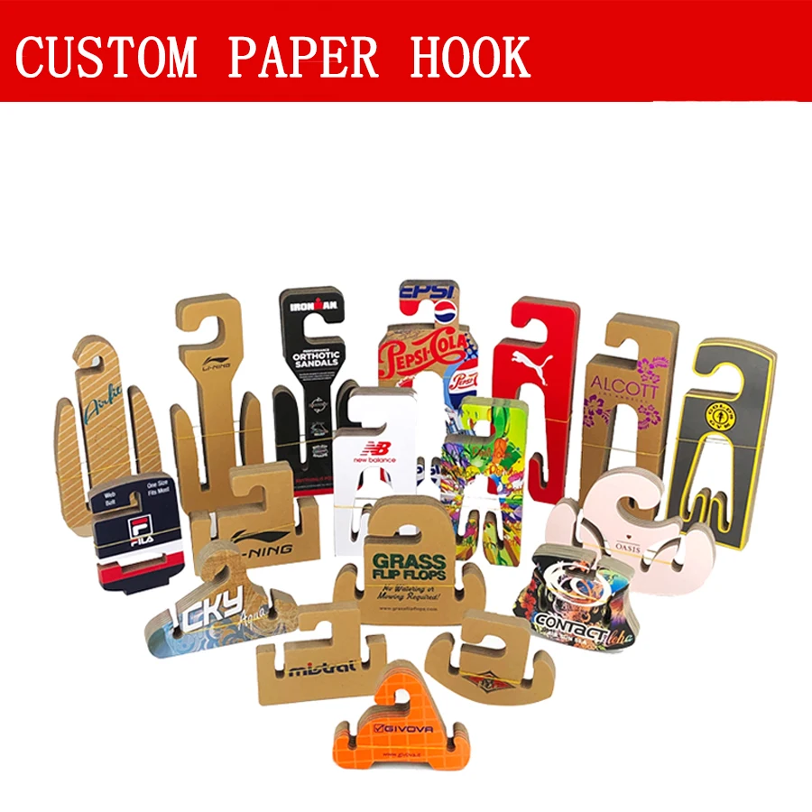 
Sports Shoe Hook Custom Logo Kraft Paper Eco-friendly Shoe Lace Hooks Black Cardboard Shoe Hooks 