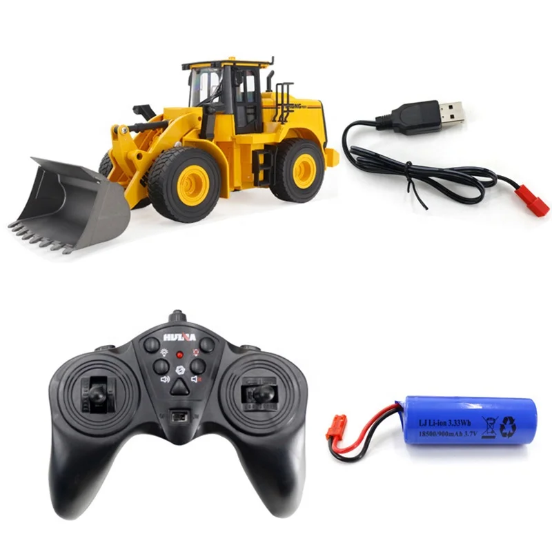 Huina 1552 1:16 11CH Electric Sound Led R/C Construction Car Model Wheel Loader Metal RC RC Diecast Radio Control Bulldozer Toys
