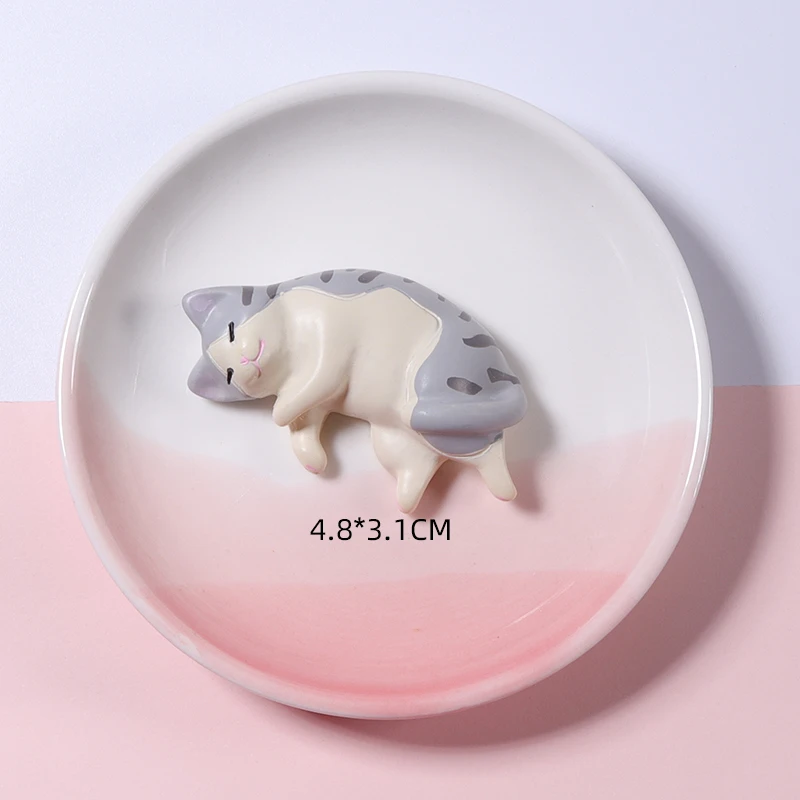 New arrival toy Mini Cartoon Figure Home decor Micro Landscape Farm Decorations Resin Animal Figurines Sleeping Miniature Cat