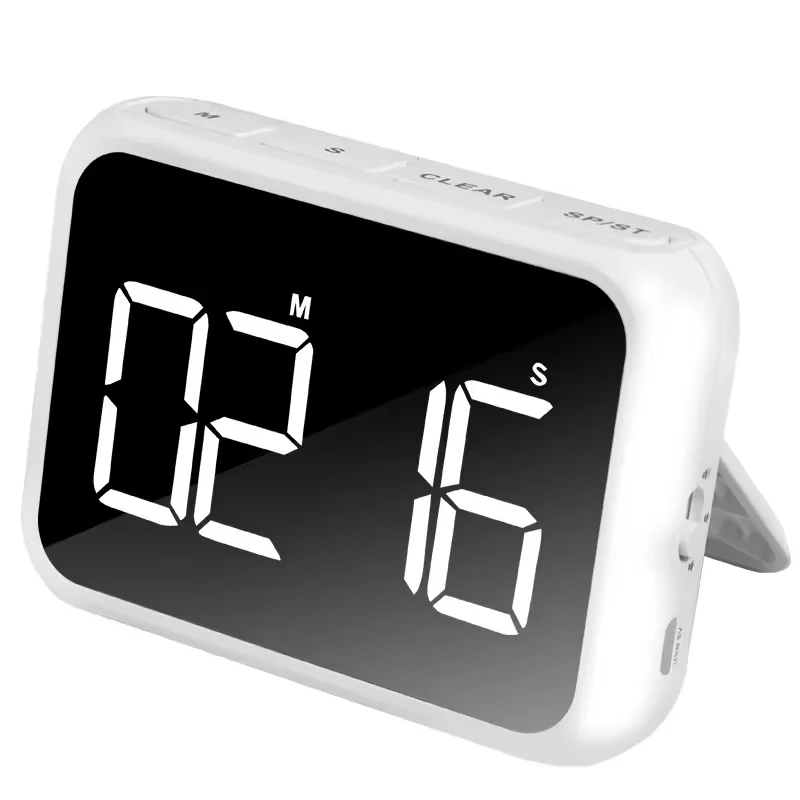 Large Hotel-Suitable Digital LED Wall Clock with Radio Control Plastic Kitchen Timer Electronic Alarm for Kitchens and Offices