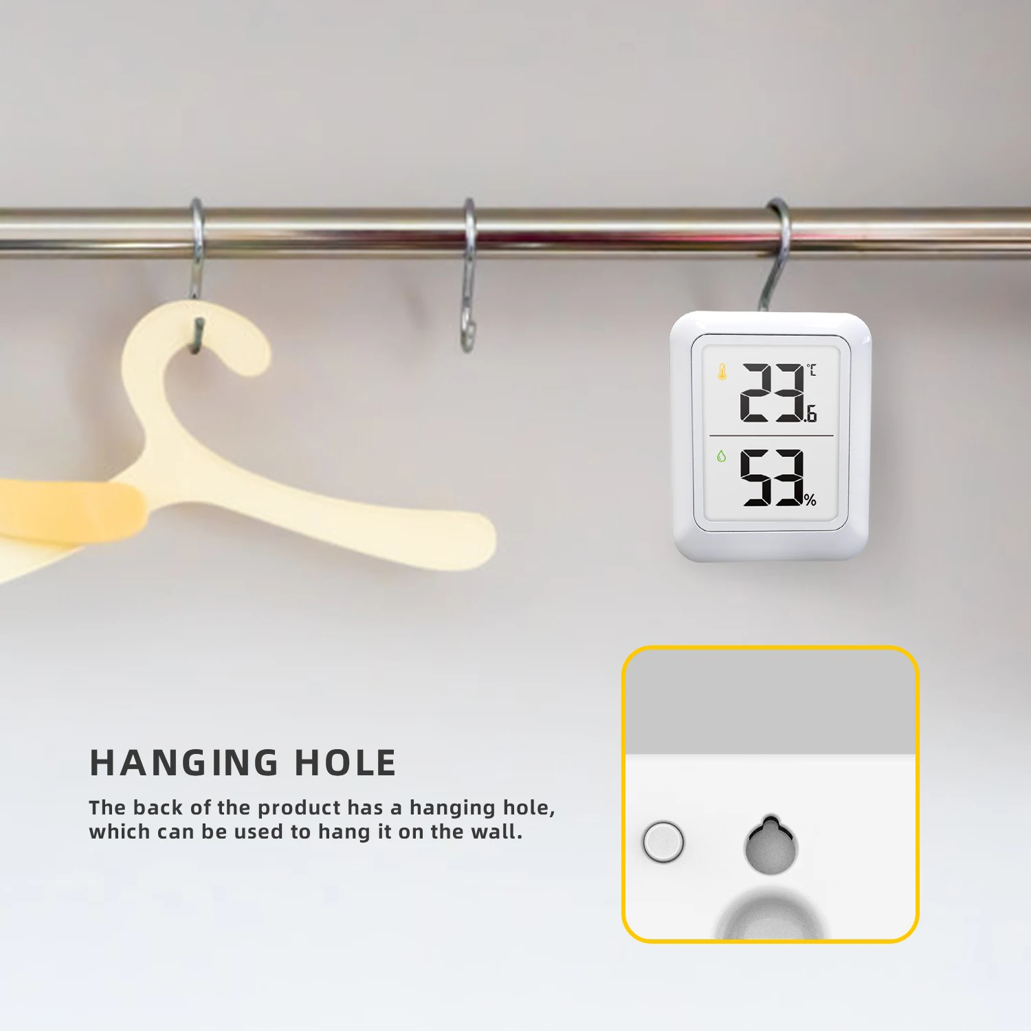 Comfortable display of small smart thermometer and hygrometer suitable for bedroom and living room