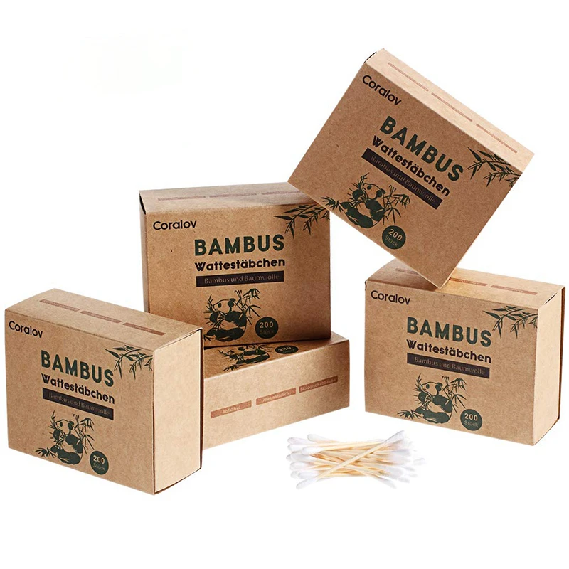 PAPER BOX packing 100% Cotton Cleaning Makeup  skin care cotton buds