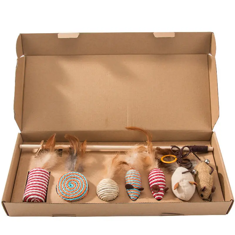 2021 Factory Direct Sale Mint Lick Pet Cat Toy Interactive 7pcs Sets Cat Mouse Toy Cat Toy Set