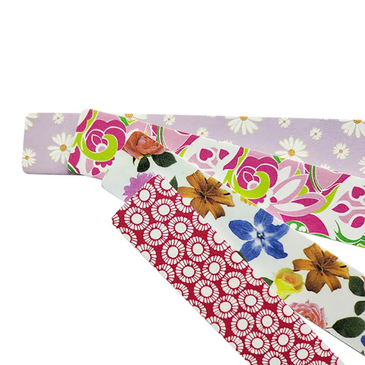 Custom pattern logo foam board disposable sticker rectangle sponge buffer 180/240 nail file