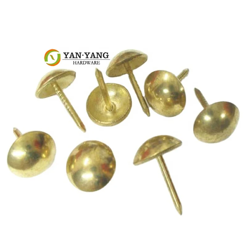 furniture accessories 11mm round shiny golden iron decorative upholstery furniture chair sofa nails