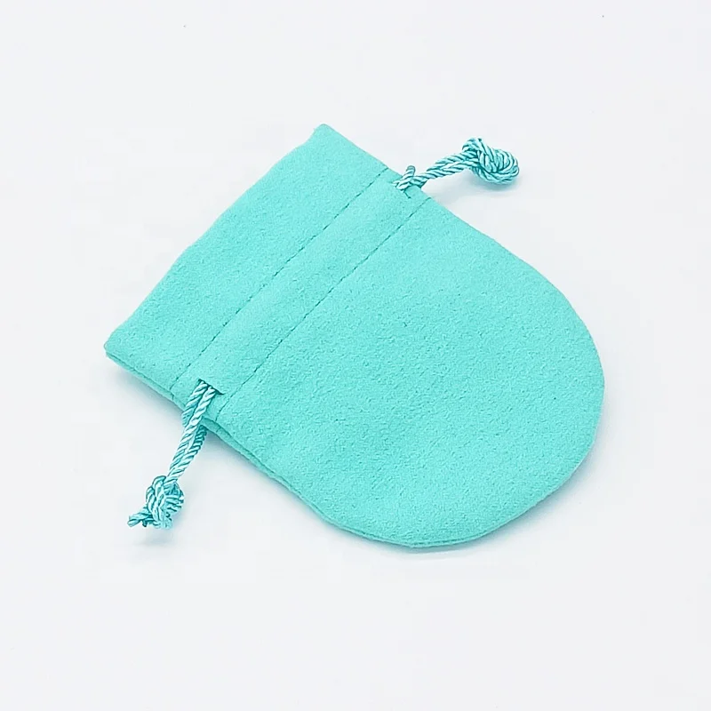 Новые бирюзовые мягкие мешочки из искусственной замши/микрофибры на шнурке для ювелирных изделий
