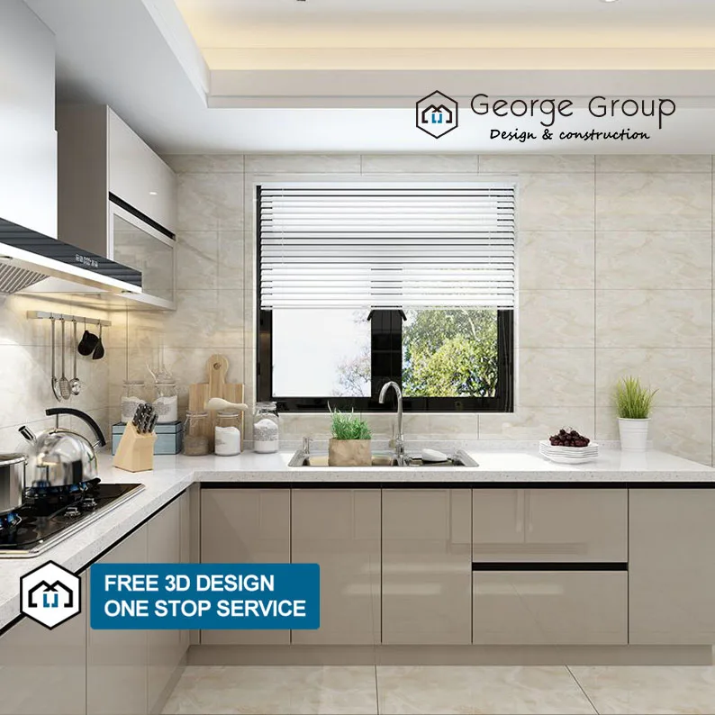 George custom high gloss complete kitchen furniture cupboards cabinet melamine modern designs kitchen cabinets