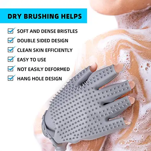 2023 New arrival easy clean soft skin silicone hair brush bathing gloves shower exfoliator bath shower glove silicone for woman