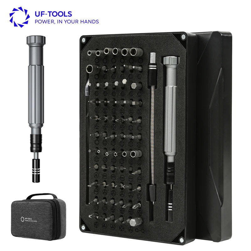 UFTOOLS 88-in-1 Mini Precision Screwdriver Set Magnetic Bits Phone Repair Chrome Finish Multipurpose Acetate OEM Customizable