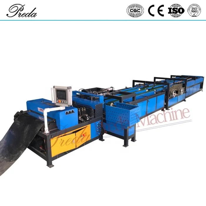 European standard tube making machine with 4 coil cradles decoiler auto duct production line 5 auto line 6