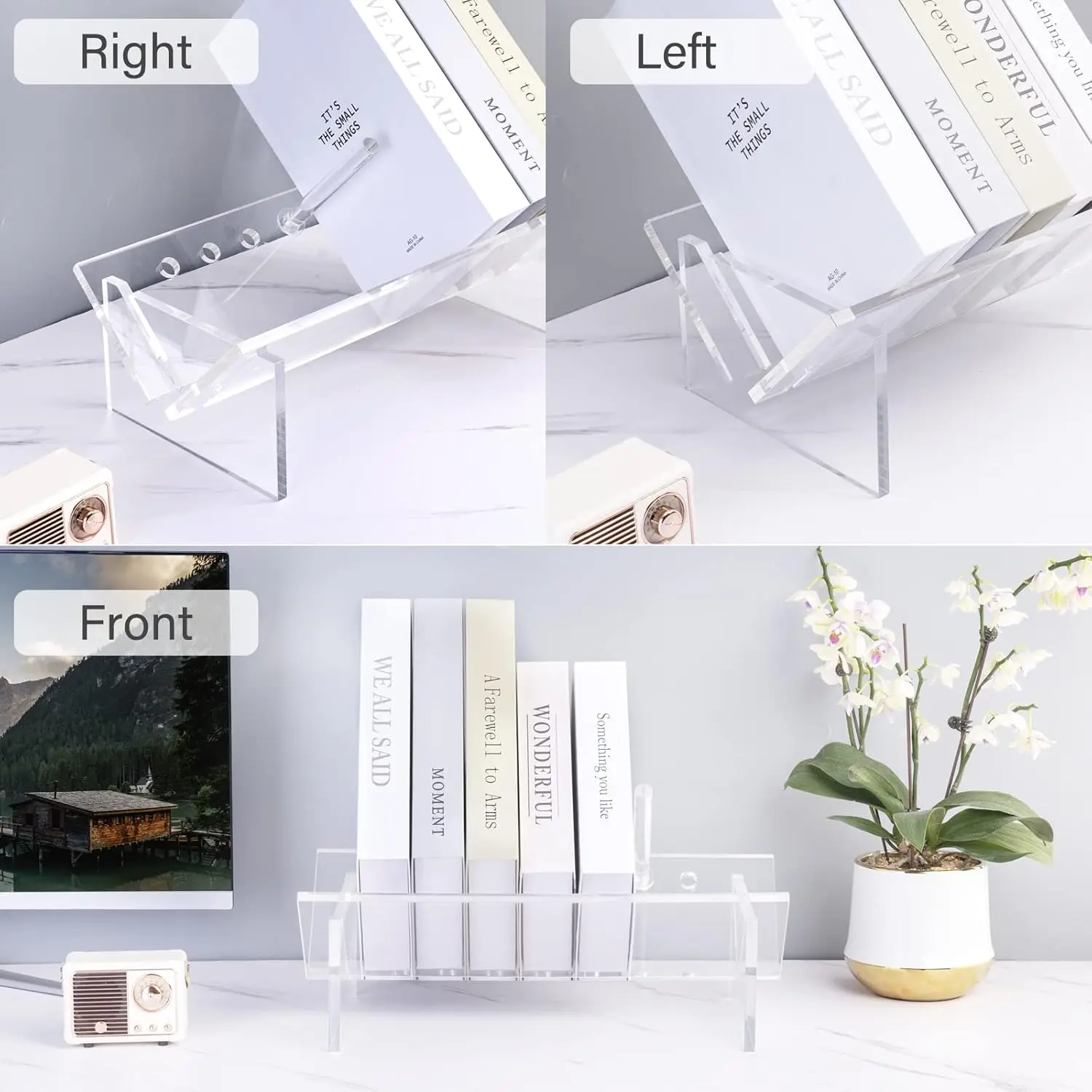 Hot Sale Transparent Modern CD Display Stand Mini Desktop Book Rack For Office