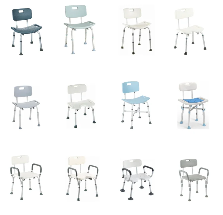 Bliss Medical Shower Chair Stool Seat Bench Bathroom Elderly Seats Lightweight Aluminum Frame Bath Chair For Elderly Senior
