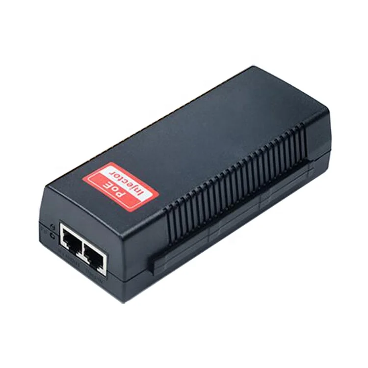 10/100/1000M 60W POE+ one Port IEEE802.3af/at Standard Gigabit 48v 60W POE Injector