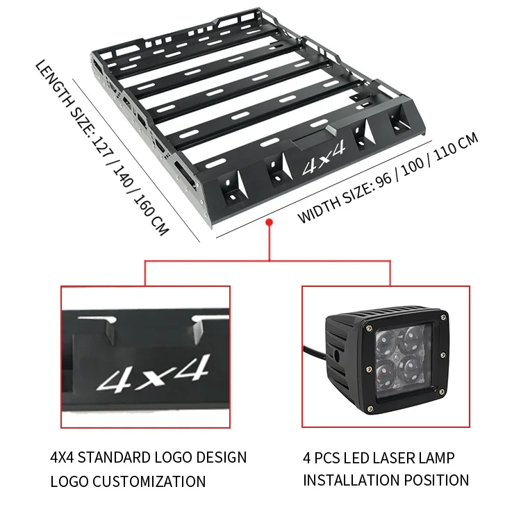 Roof rack 4x4 truck top carrier cross bar high quality universal iron car roof racks