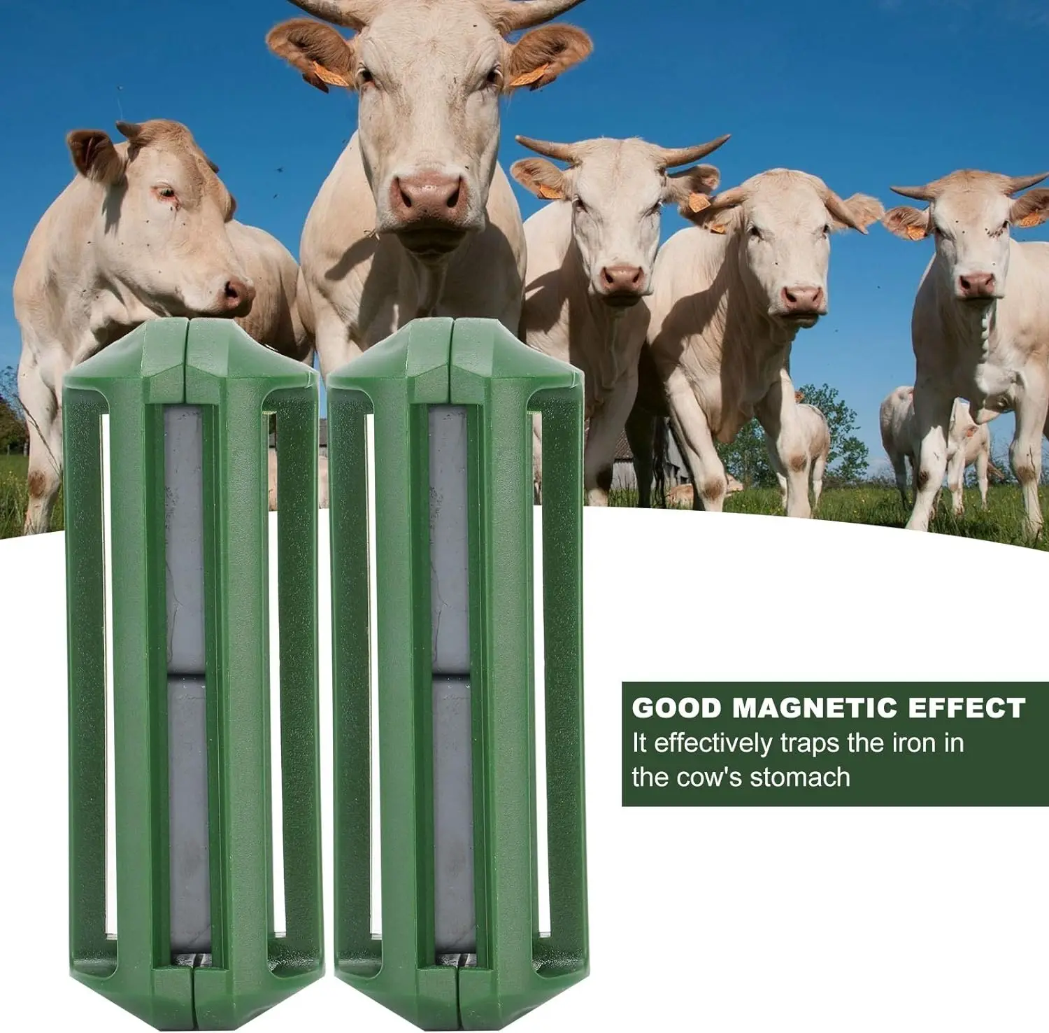 Livestock Supplies Harmless Cow Magnets Protection Plastic Cow Magnets for Cattle Green 2pcs