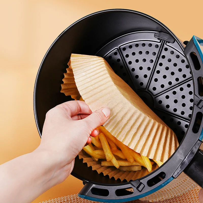 Food Grade High Temperature Resistant 100 pcs Non-stick Air Fryer Disposable Paper Liners Square Round Air Fryer Liners