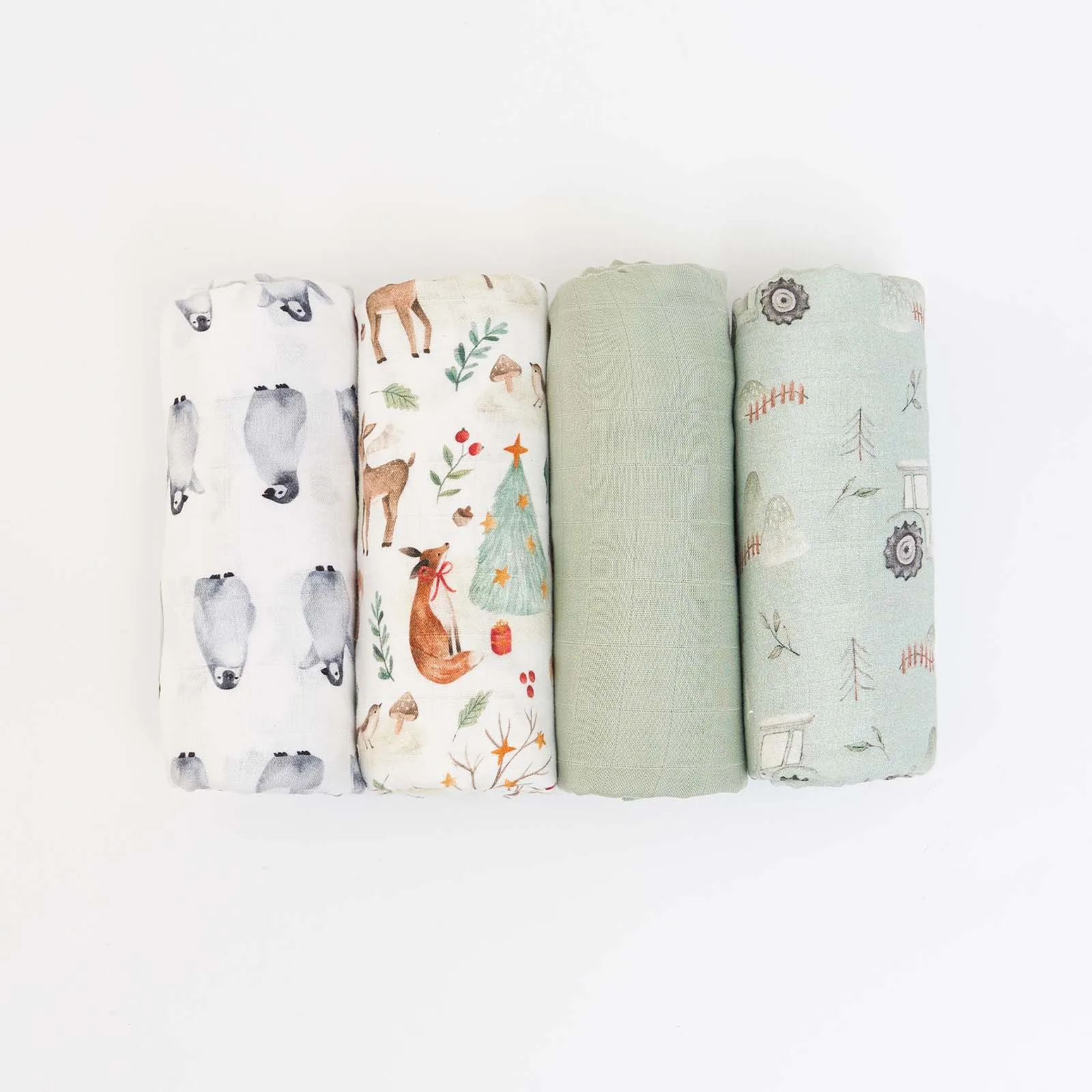 Custom Digital print Soft 70% Bamboo 30% Cotton Muslin Swaddle Infant Baby Wrap Throw Blanket washcloths