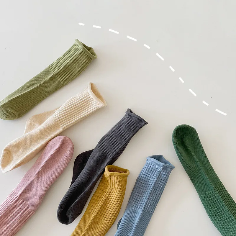 2021 wholesale boutique baby socks candy colors cotton crew socks for school children socks