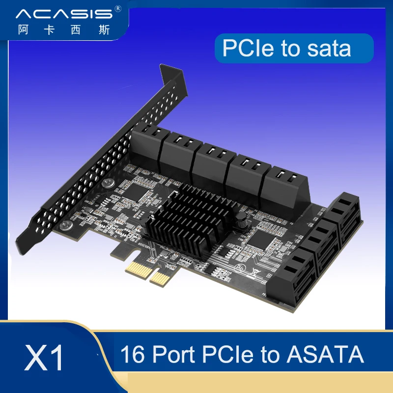  16 Port SATA 3 PCI Express Expansion Card to PCI-E Controller PCIE X1 SATA3.0 6Gb Adapter Add On Cards for HDD