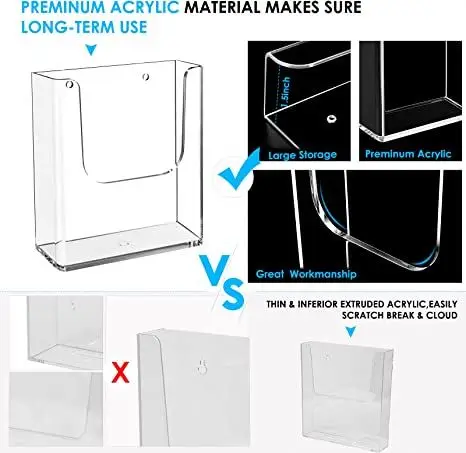 Spring sign acryl magazine schuber magazine rack cast acrylic file folder organizer brochure holder wall mount